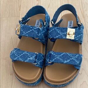 Steve Madden Kids Blue Denim Sandals
